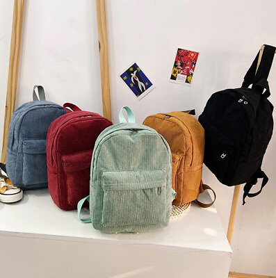 Fashion Mini Backpack Women Purse Shoulder Rucksack Small Travel Bag Corduroy $16.99
