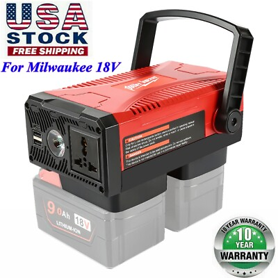 #ad 150W M18 Power Supply Inverter For Milwaukee 18V Battery to AC110V amp;Dual USB