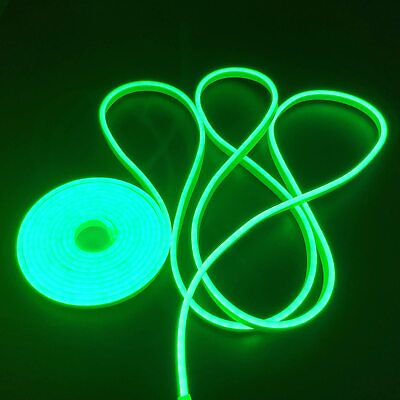 #ad Green Neon LED Strip Light 16.4ft 5m Neon Light Strip 12V Silicone LED Neon R...