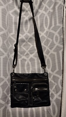 #ad Women Black Vintage Fossil Crossbody Handbag