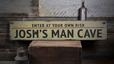 #ad Man Cave Decor Man Cave Sign Distressed Wooden Sign