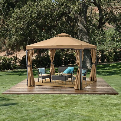 #ad Sonoma Outdoor Traditional Brown Steel Gazebo Canopy with Water Resistant Cover