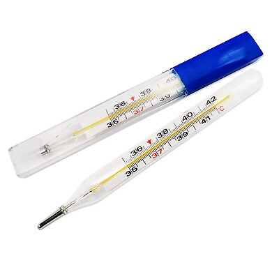 #ad 1 PC Glass Accuracy Thermometer Mercury Free Dual Scale Classic Traditional 2ml