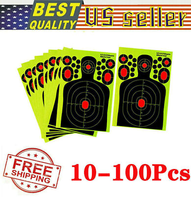 #ad 14.5#x27;#x27; Reactive Splatter Gun Rifle Pistol Shooting Targets Paper 10 100Pcs USA