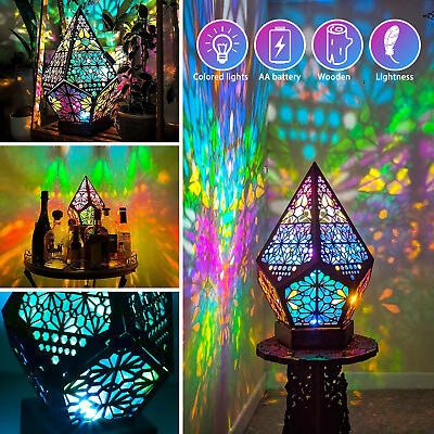 #ad Bohemian Colorful Table Bedside Polar Star Starry Sky Floor Projection LED Lamp