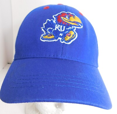 #ad Kansas University Jayhawks Hat Fitted Med aprox 7 3 8quot; Stretchfit KU Cap