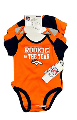 #ad NFL Denver Broncos Infant Short Sleeve BodySuit 3 Piece Size 6 9 Months