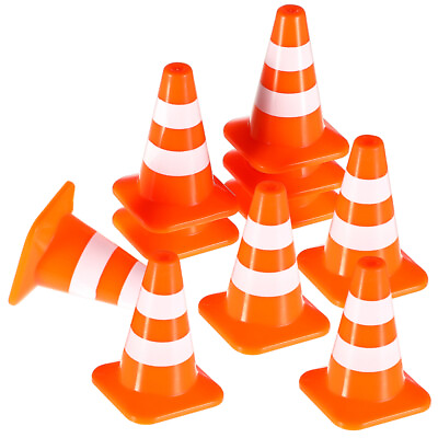 #ad 10pcs Orange Construction Cone Candles Traffic Signs Toys