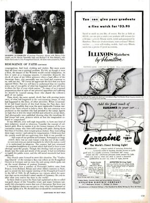 #ad 1954 Hamilton PRINT AD Illinois Watch Nautilus and Lady Gay