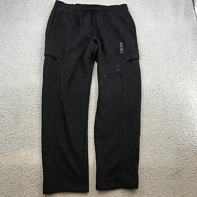#ad AND1 Cargo Sweatpants Adult XL Black Embroidered Y2K Straight Leg 45187