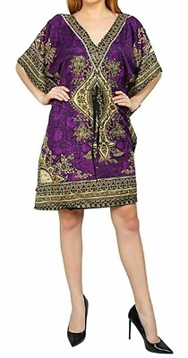 #ad Women Polyester Short Kaftan Hippy Boho Maxi One Women Night Dress Purple
