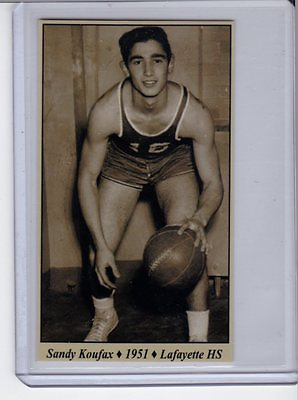 #ad Sandy Koufax #x27;51 Lafayette HS Basketball card Tobacco Road #18 NM cond.