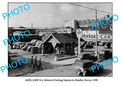 #ad OLD 6 X 4 PHOTO ROBERTS PARKING STATION HINDLEY STREET c1950 ADELAIDE SA