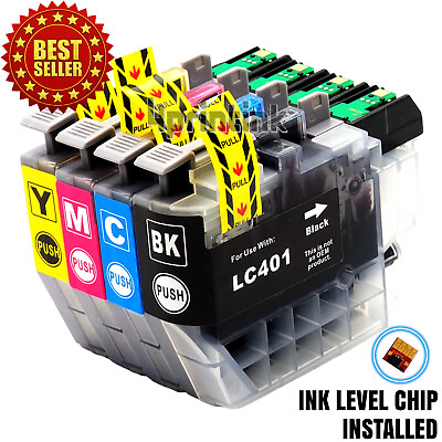 #ad 4pk LC401 LC 401 Ink Cartridges for Brother MFC J1010DW MFC J1012DW MFC J1170DW