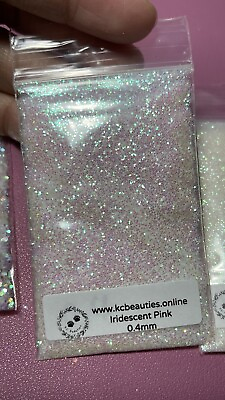 #ad Iridescent White Pink 0.4MM Fine Glitter for nail acrylic gel craft US Seller 5g