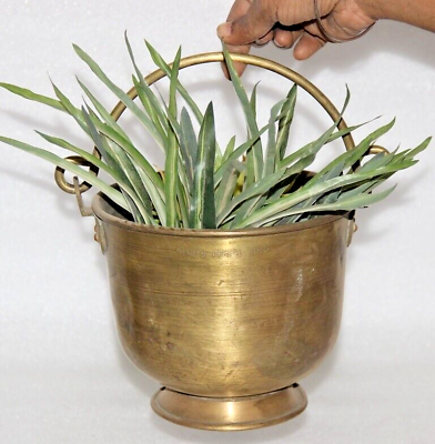 #ad #ad 1930#x27;s Antique Brass Solid 6.6quot; Small Storage Bucket Old Original Decorative