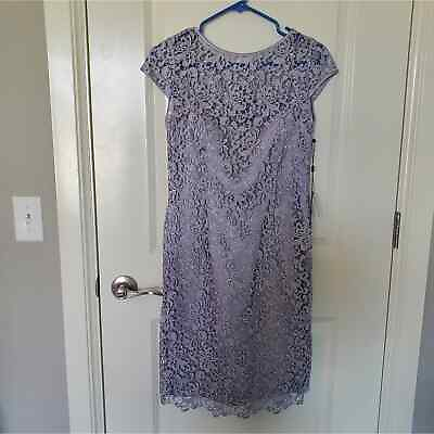 #ad Adrianna Papell cap sleeve lace dress short