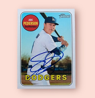 #ad Joc Pederson Signed Autographed 2018 Heritage Card Dodgers Diamondbacks