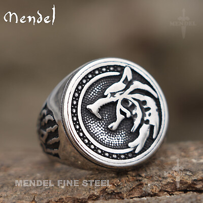 #ad MENDEL Mens Norse Viking Wolf Head Claw Paw Ring Men Stainless Steel Size 7 15