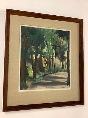 #ad Hunter Mallory Connecticut Artist Watercolor Landscape Well Framed