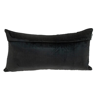#ad Black White Quilted Color Block Velvet Throw Pillow Cushion Headrest 24quot;x12quot;