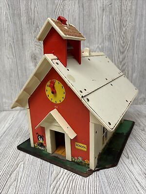 #ad Vintage 1971 FISHER PRICE Little People Play Family School House #923