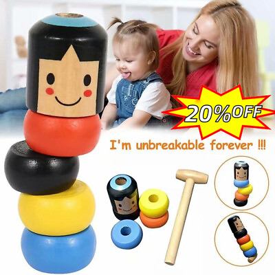 #ad Unbreakable Wooden Man Magic Funny Toy Creative Toys Gifts Tricks NICE