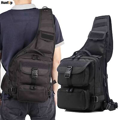 #ad Tactical Military Molle Sling Bag Large Crossbody Chest Pack Shoulder Backpack