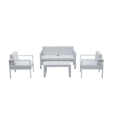 #ad Karen 4 Piece Sofa Set White