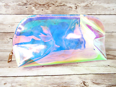 #ad Holographic Laser Makeup Tote Case Cosmetic Bag Clear See Through Transparent