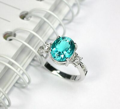#ad Fashion 925 Silver Women Jewelry Aquamarine Wedding Bridal Rings Gifts