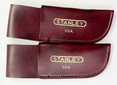 #ad 2 Pack Stanley Leather Slip Pouch Folding Blade Knife Belt Sheath Holder