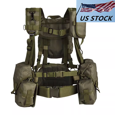#ad Russian SMERSH M1 Tactical Vest Chest Rig AT Green Set Tactical AK Backpack