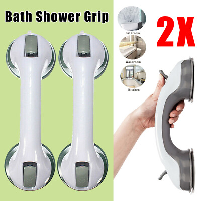 #ad 2pcs Grip Suction Cup Safe Helping Handle Bath Bathroom Shower Grab Bar Handrail