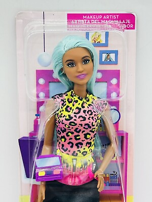 #ad Barbie Makeup Artist Cosmetology Fashion Doll w Palette Teal Hair NEW L@@K