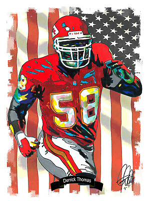 #ad Derrick Thomas Kansas City Chiefs Football Sports Poster Print Wall Art 8.5x11