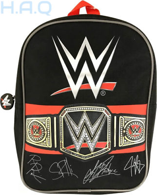 #ad NEW WWE Wrestling Champion Kids Backpack School Bag Championship Belt Black Red