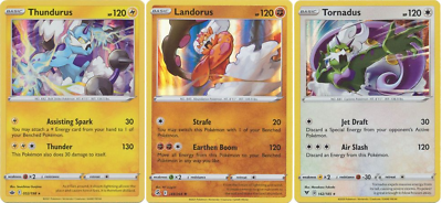 #ad Thundurus Landorus Tornadus Legendary Pokemon 3 Card Rare Holo Set NM