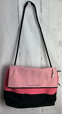#ad NWD Victorias Secret Pink And Black Beach Bag Cooler Insulated Neoprene Tote