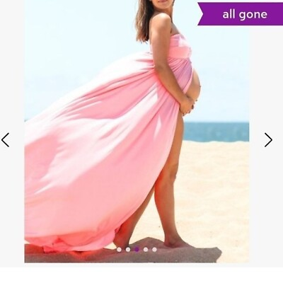 #ad Pinkblush Pink maxi dress Strapless Open Maternity Photoshoot Size XL NWT