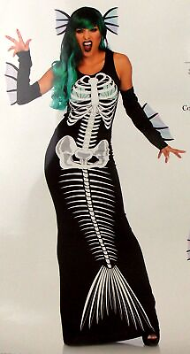 #ad Leg Avenue Skeleton Siren Dress Head Piece Sexy Halloween Costume 86690 Xray S M