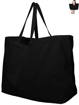 #ad 27quot; Large Canvas Tote Bag Extra Big Largest ReusableBlack