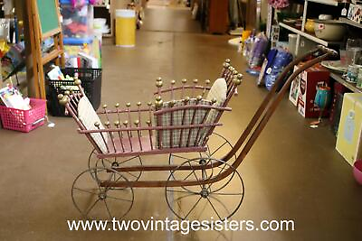 #ad Sleigh Runner Doll Buggy Vintage Collectible