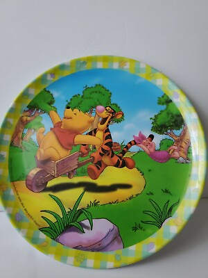 #ad DISNEYS POOH TIGER AND PIGLET plate by Zak designs preowned