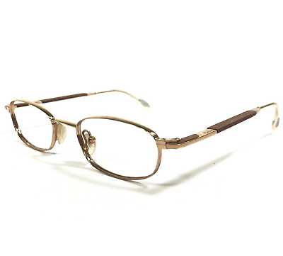 #ad Morel Eyeglasses Frames OGA 802 DO001 Brown Gold Oval Full Rim 48 20 140