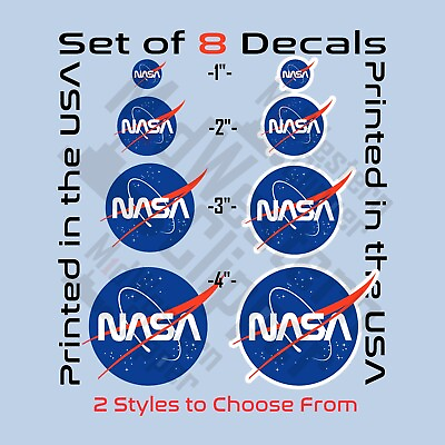 #ad NASA Wormball logo. set of 8 stickers. WormMeatball=best decal