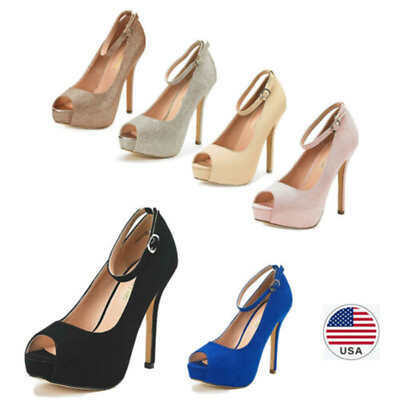 #ad DREAM PAIRS Women#x27;s Sexy Peep Toe High Heel Platform Classic Dress Pump Shoes US