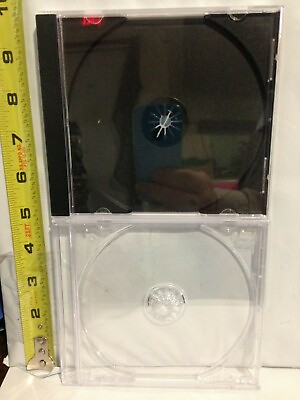 #ad Single Disc Clear or Black CD PC Jewel Cases with New Media Still Inserted