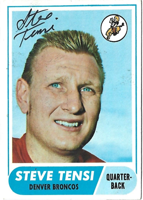 #ad Steve Tensi 1968 Topps Autographed Football Card #69 Denver Broncos NFL