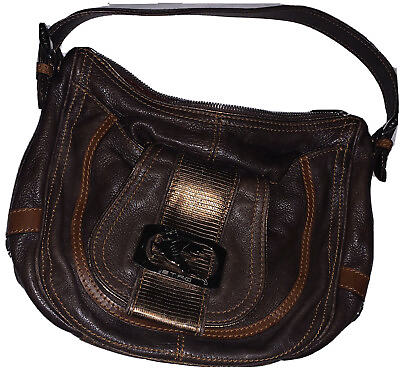 #ad Vintage Etró Leather Pegasus Satchel Shoulder Handbag Secret Compartment Rare